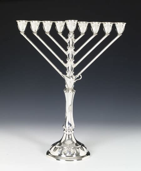 Rambam Chabad Style Silver Menorahs