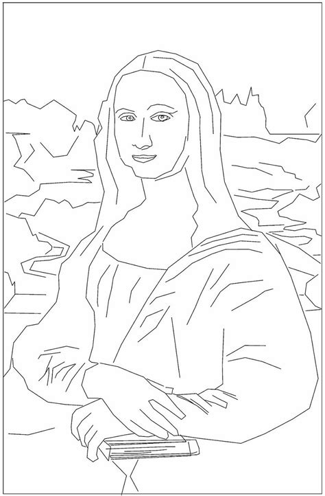 Mona Lisa Coloring Page Free Printable Coloring Pages