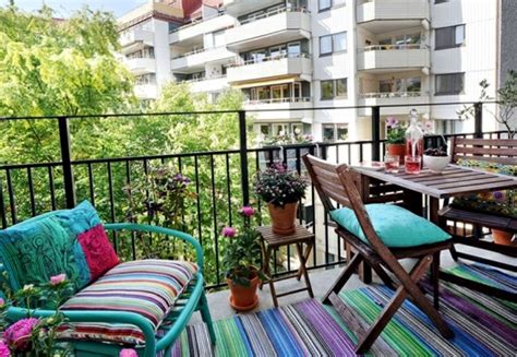 Design Small Balcony Ideas With Colorful Furniture And
