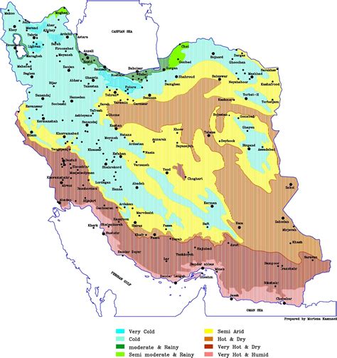 climate zoning of iran vivid maps