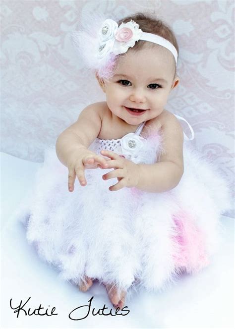 White And Pink Fur Feather Tutu Dress Infant By Kutietuties Birthday