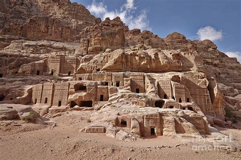 Facade Street In Nabataean Ancient Town Petra Photograph By Juergen