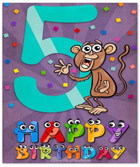 Free Printable 5 Year Old Birthday Cards

