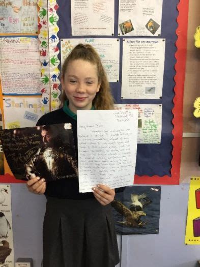 Zoe Receives First Celebrity Letter Reply In Year 7 Includes Photos