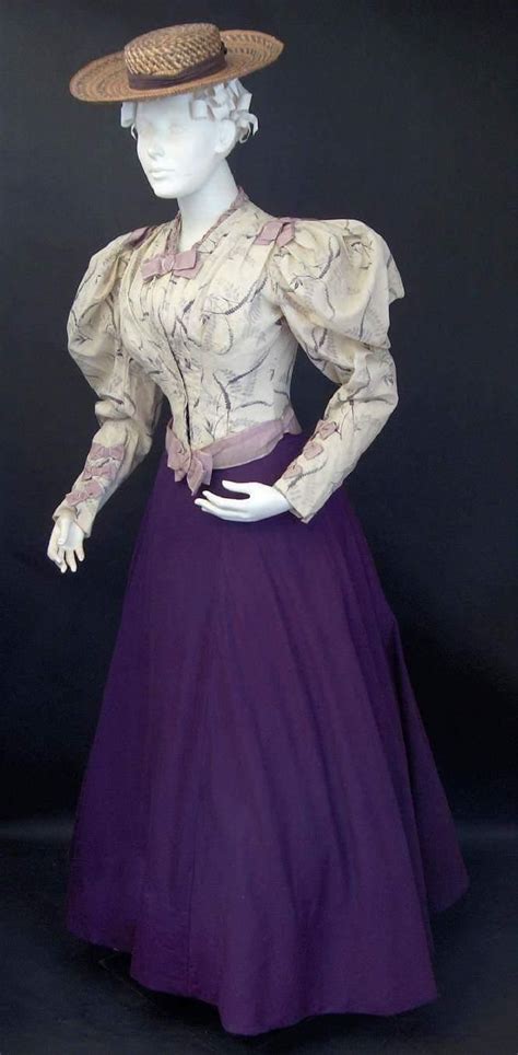 1890s Dark Purple Skirt With A Lovely Soft Blouse Edwardian Clothing