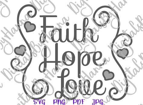 Faith Hope Love Svg Clipart Religious Christian Quote Sign