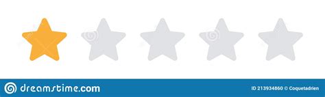 Ratings Stars 1 Of 5 Icons Vector Symbol Isolated Stock Illustration