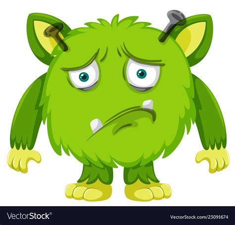 A Sad Green Monster Royalty Free Vector Image VectorStock