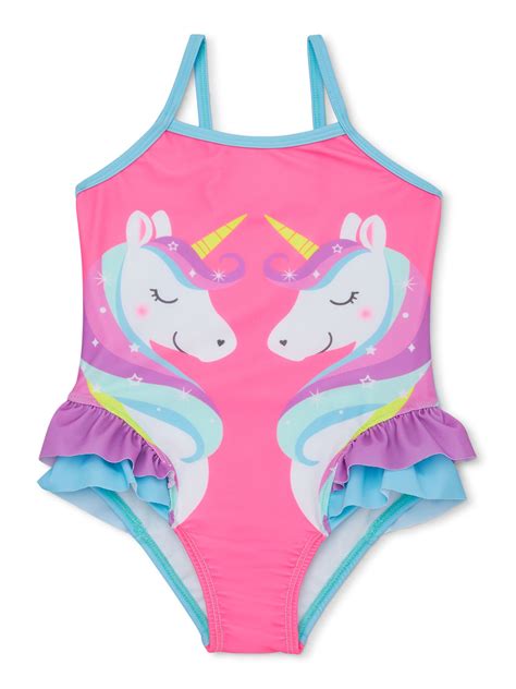 Wonder Nation Baby And Toddler Girls Unicorn One Piece Swimsuit Upf 50