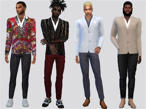The Sims Resource Stylish Mens Blazer In 2022 Blazer Sims 4
