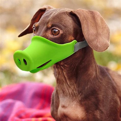 Buy Breathable Cute Pig Dog Muzzle Silicone Anti Bite Dog Muzzles Stop