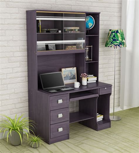 【spacious desktop & ample storage shelves】computer desk can be placed in your home study, bedroom and office to serve as a computer desk, office work station, study table, writing desk. Buy Rocca Computer Table with Book shelf on Black by ...