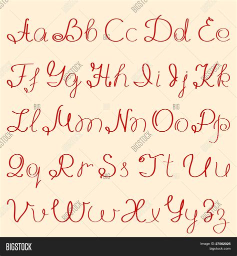 Conjunto Vectorial De Letras Manuscritas Alfabeto Abc