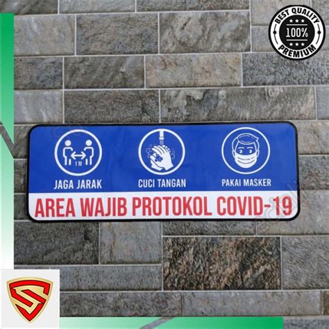 Jual Stiker Vinyl Area Wajib Protokol COVID 19 Safety Sign K3 Masker