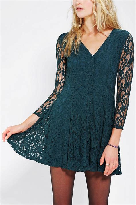 Pins And Needles Long Sleeve Lace Skater Dress Long Sleeve Lace