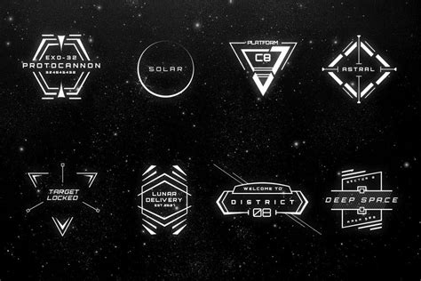 16 Sci Fi Badges Sci Fi Cyberpunk Design Badge