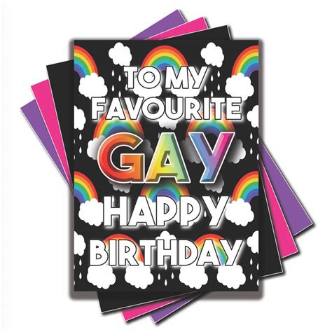 Tarjeta Gay A Mi Favorito Gay Feliz Cumpleaños Lezza Novedad Etsy