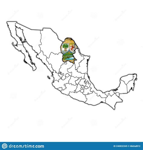 Coahuila On Administration Map Of Mexico Stock Illustration