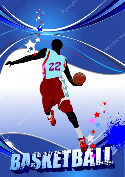 Basketball Players Poster Vector Illustration Stock Illustration By
