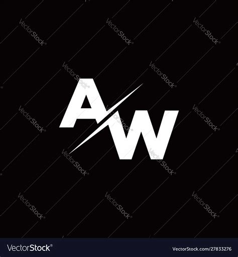 Aw Logo Letter Monogram Slash With Modern Logo Vector Image