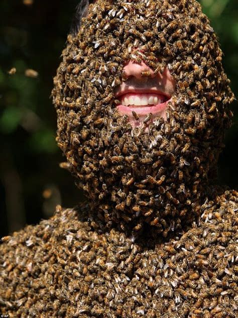 Man Covered With Biggest Number Of Stinging Bees Pictures Celebrities Nigeria Beard