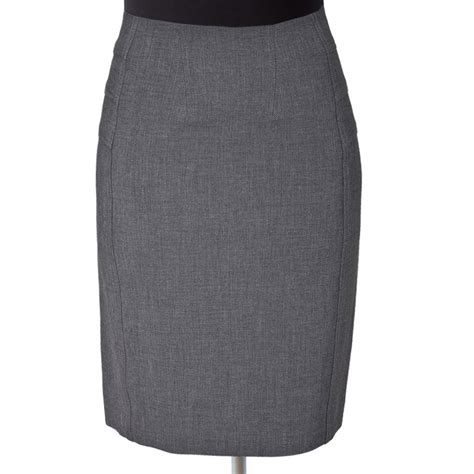 gray wool blend pencil skirt with stitch tucks elizabeth s custom skirts