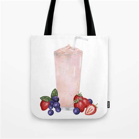 Buy Strawberry Smoothie Tote Bag By Newburydesigns Worldwide Shipping Available At