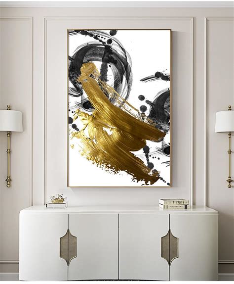 Abstract Golden Swirls Luxury Nordic Contemporary Wall Art