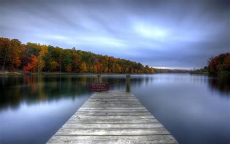 Nature Landscapes Lakes Water Reflection Dock Pier Shore Hdr