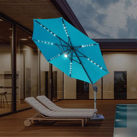 Buy Blissun 10ft Offset Umbrella With 36 Solar Led Lights Hanging