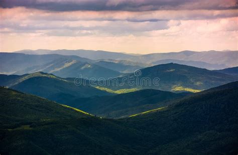 Forested Rolling Hills Of Carpathian Mountains Stock Image Image Of