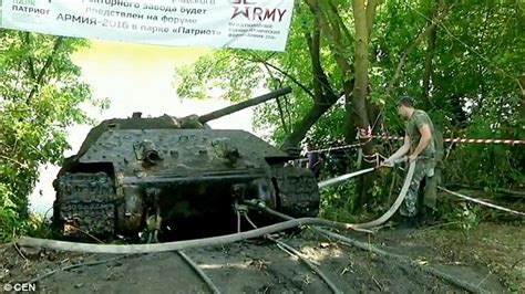 World War Ii T 34 Tank Pulled From Bottom Of River Don In Russia