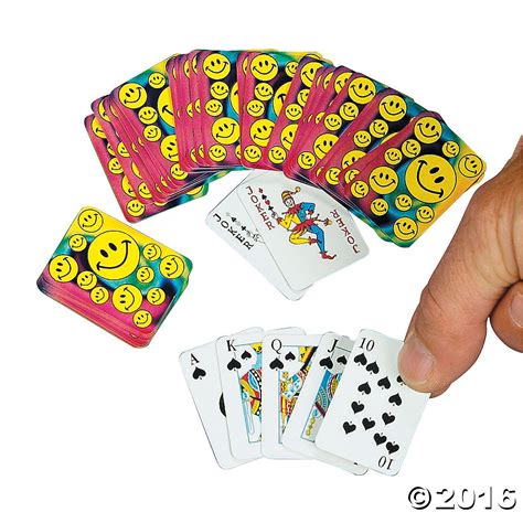 Smile Face Mini Playing Cards | Oriental Trading | Playing cards, Card games, Playing card games