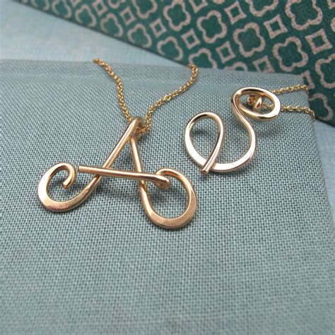 Small Calligraphy Initial Necklace in 14k Gold Filled in 2020 | Initial necklace, Initial ...