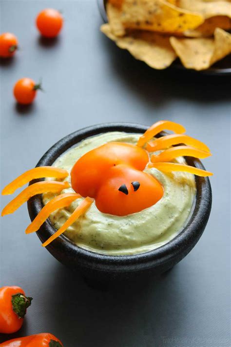 Spooky Spider Halloween Appetizer Dip Two Healthy Kitchens