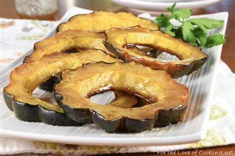 Cinnamon Honey Butter Roasted Acorn Squash Rings For The Love Of Cooking