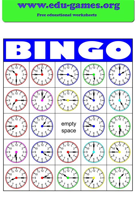 Since these are free, you should check and use it. Time Bingo - Esl Worksheetstoryteller | Printable Bingo Cards