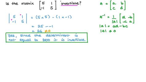 Lesson: Inverse of a 2x2 Matrix | Nagwa