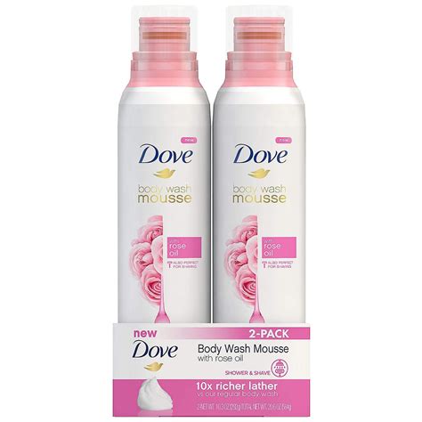 Buy Dove Rose Oil Mousse Body Wash 2 Pack 103 Oz Online At Lowest