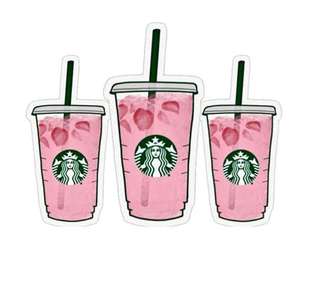 Starbucks Pink Drink Sticker Freebies Etsy