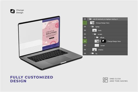 Set Of Macbook Pro Laptops Mockup Designertale