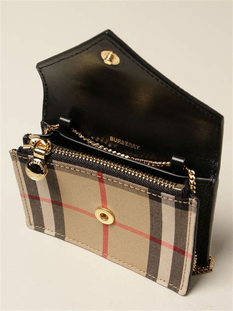 Burberry Crossbody Bag In Check Canvas And Leather Mini Bag Burberry
