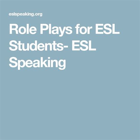 Esl Role Plays The Best Ideas For Tefl Role Play Conversations