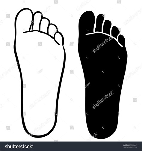 Foot Outline Silhouette Illustration Vector Stock Vector Royalty Free