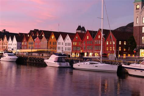 Sunset In Bergen Norway Editorial Photography Image Of Colors 83390007