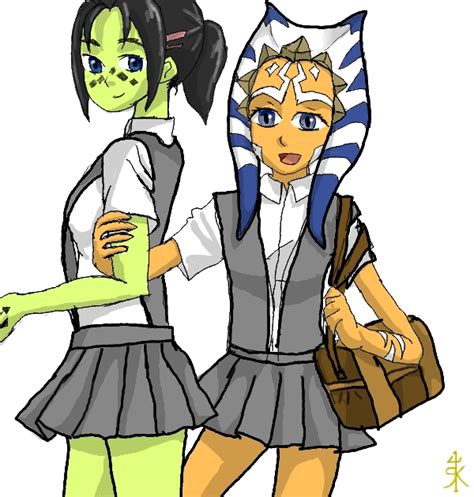 Schoolgirls Barriss And Ahsoka By Raikoh Illust On Deviantart