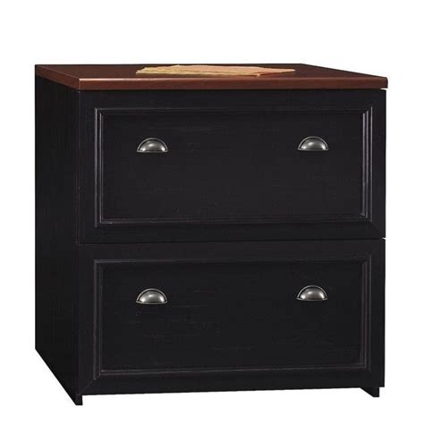 Metal rails for easy filing. Bush Fairview 2 Drawer Lateral File Cabinet in Black and ...
