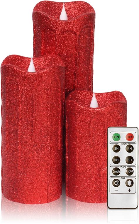 3d Flameless Pillar Candles With Remote Set Of 3 Led Candles Battery