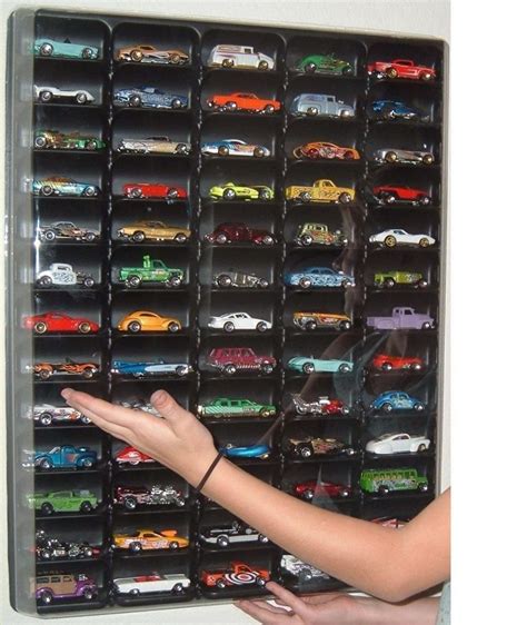 Display Case 65 Cars Hotwheels Matchbox Clear Snap On Dust Cover 164