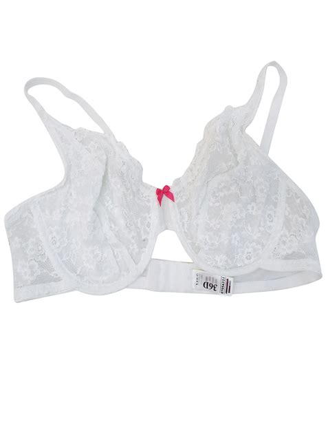 Marks And Spencer M WHITE Floral Lace Underwired Non Padded Full Cup Bra Size To